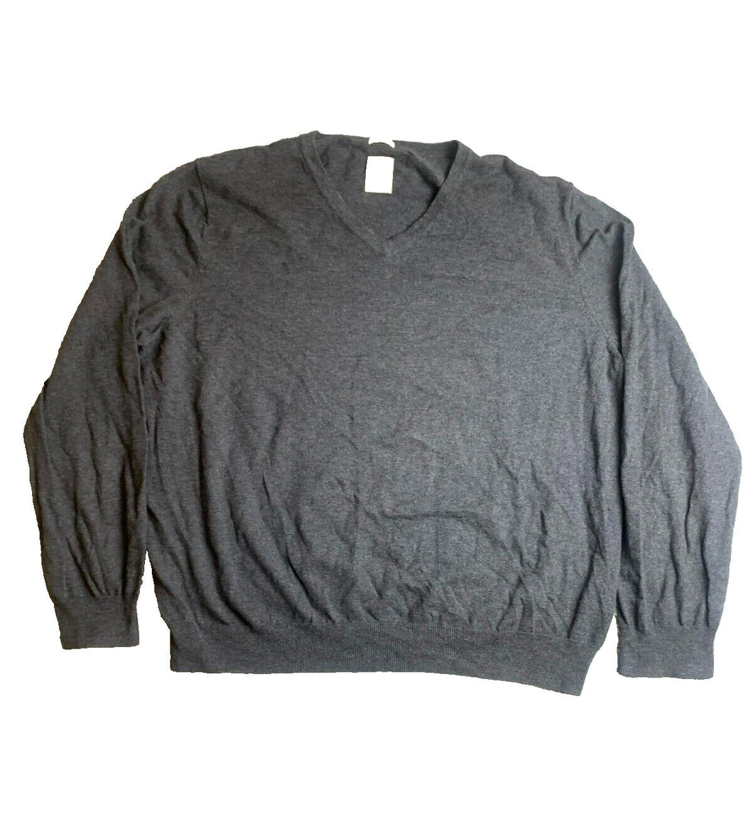 Article 365 Sweater Adult 2XL XXL Gray V-Neck Cashmere Blend Outerwear Mens