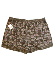 Load image into Gallery viewer, Knox Rose Shorts Womens 3X Brown AOP Flower Boho Floral Shortie Plus Ladies NWT
