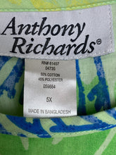 Load image into Gallery viewer, Anthony Richards Dress Womens 5X Green AOP Flower Shift with Pocket Plus Ladies
