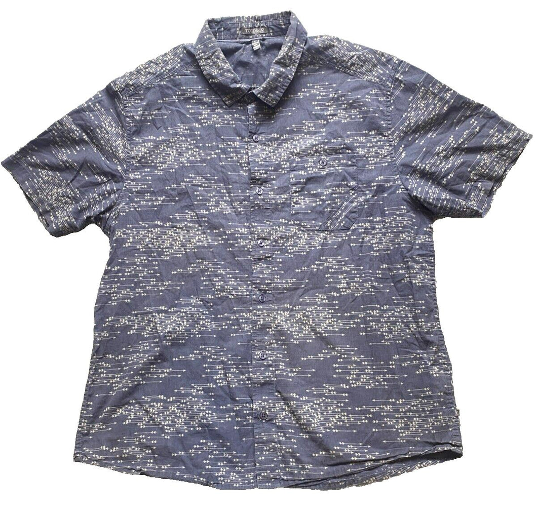 Toad & Co Shirt Adult Large Slate Gray AOP Arrow Button Up Organic Casual Mens