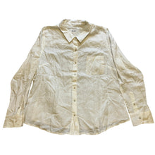 Load image into Gallery viewer, Candace Cameron Bure Shirt Womens Large Linen Blend Button Down Ivory Academia
