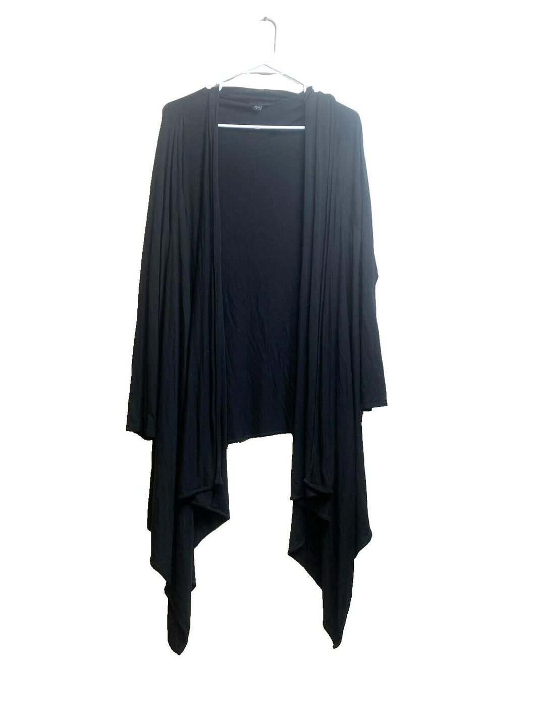 J Jill Sweater Womens Extra Large Black Open Front Cardigan Oversized Waterfall