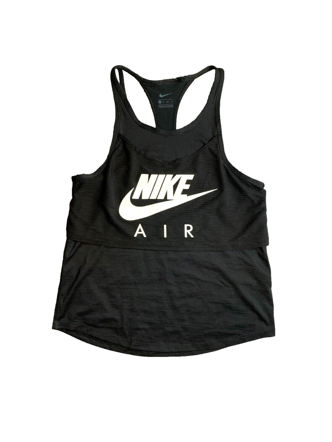 Nike Air Shirt Womens Extra Small Black Center Swoosh Spell Out Tank Dri Fit