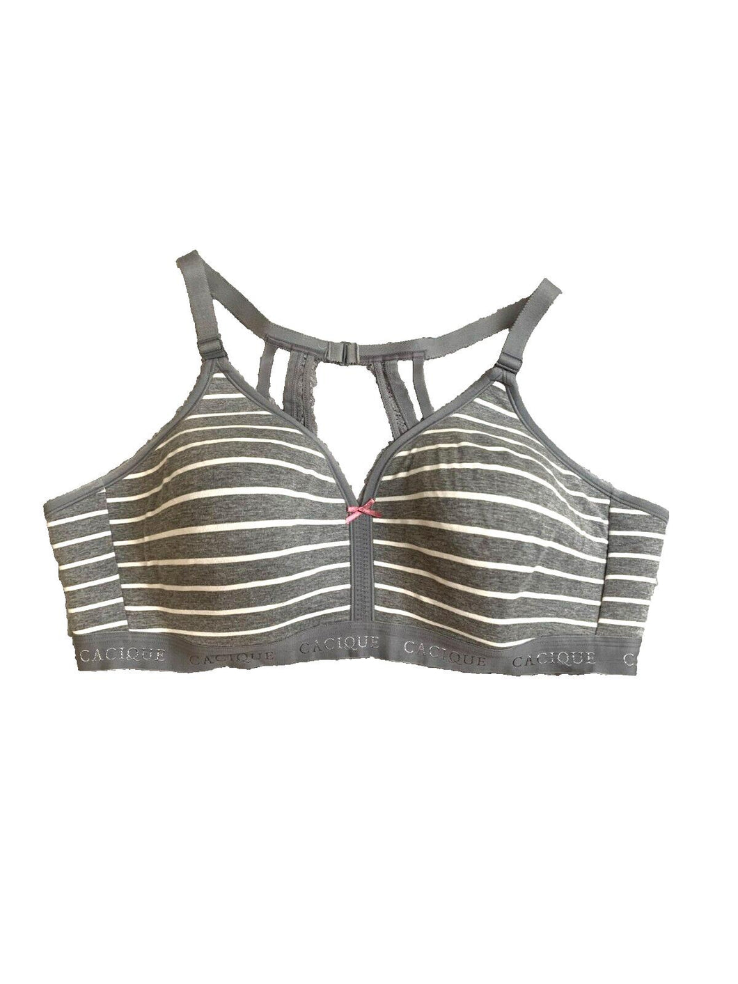 Cacique Bra Womens 46C Gray Lightly Lined Wireless Spandex Rayon Ladies