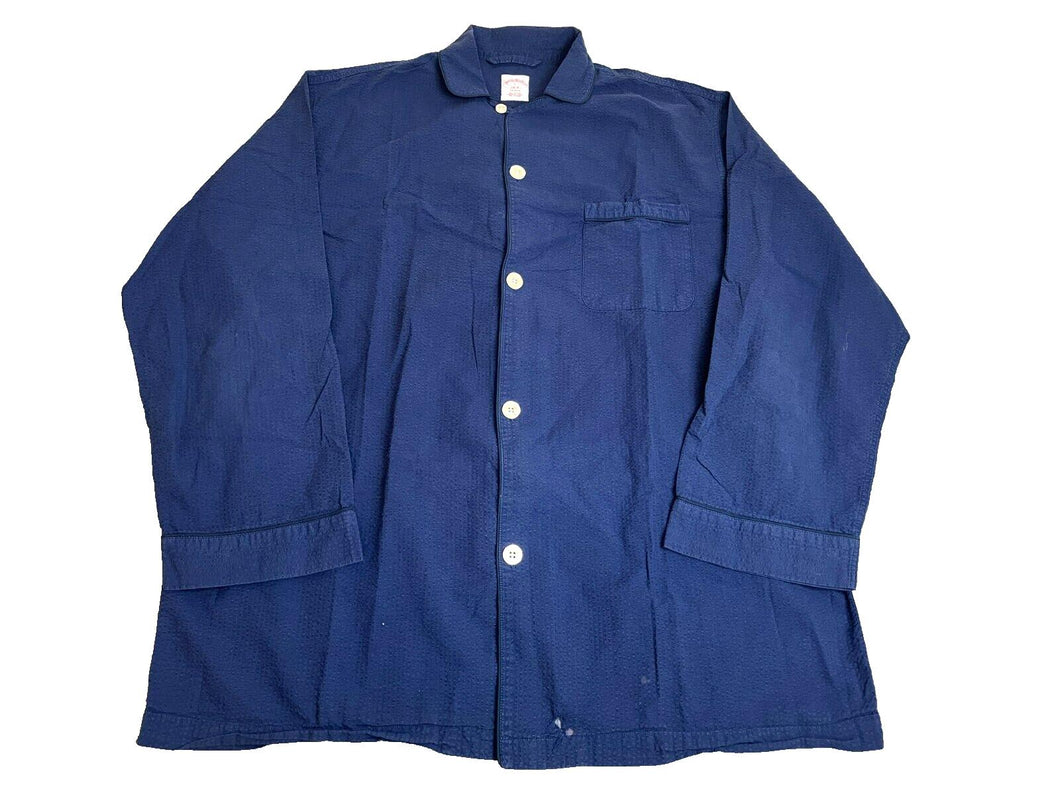 Brooks Brothers 1818 Pajama Shirt Adult Large Blue Button Up Sleepwear Mens