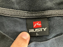 Load image into Gallery viewer, Rusty Shirt Womens Large Black Streetwear Skater Grunge Spellout Logo Ladies
