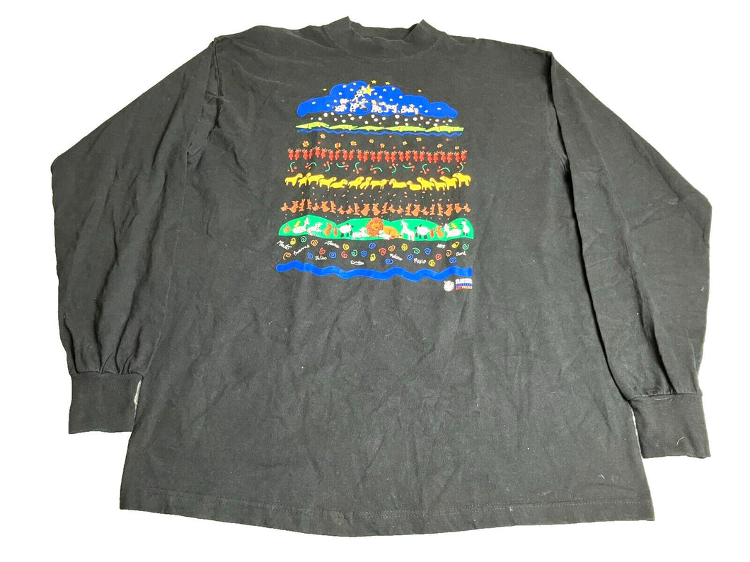 VTG Children's Art Project Shirt Adult Extra Large Black Cancer Center 90s Mens