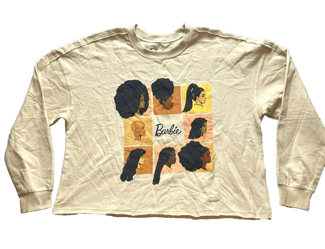 Barbie Sweatshirt Womens Large Beige Ethnic Pride Oversized Pullover Ladies