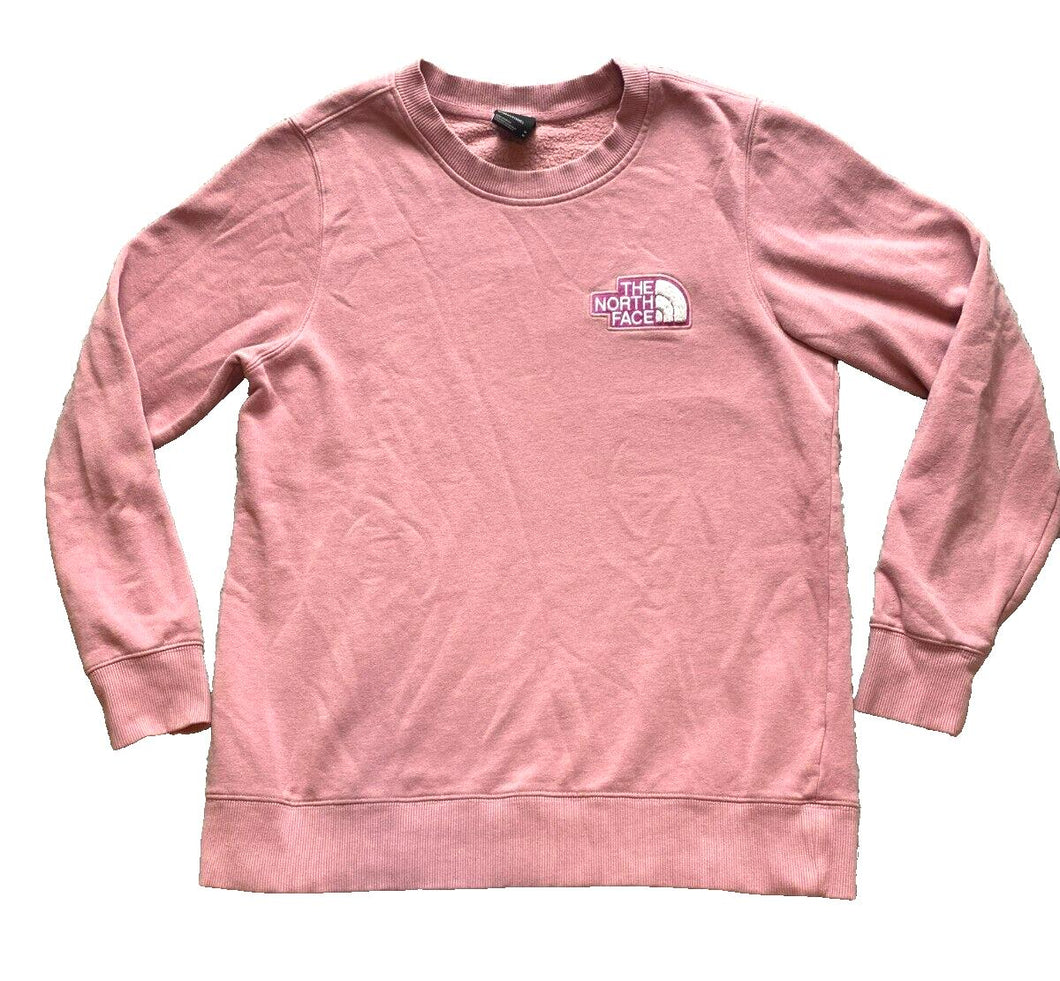 The North Face Sweatshirt Womens Medium Pink Fleece Embroidered Logo Oversized