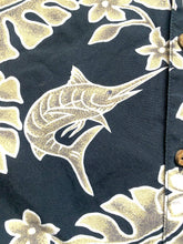 Load image into Gallery viewer, VTG Bluewater Wear Shirt Adult Large Button Up Hawaiian Swordfish Hibiscus Mens
