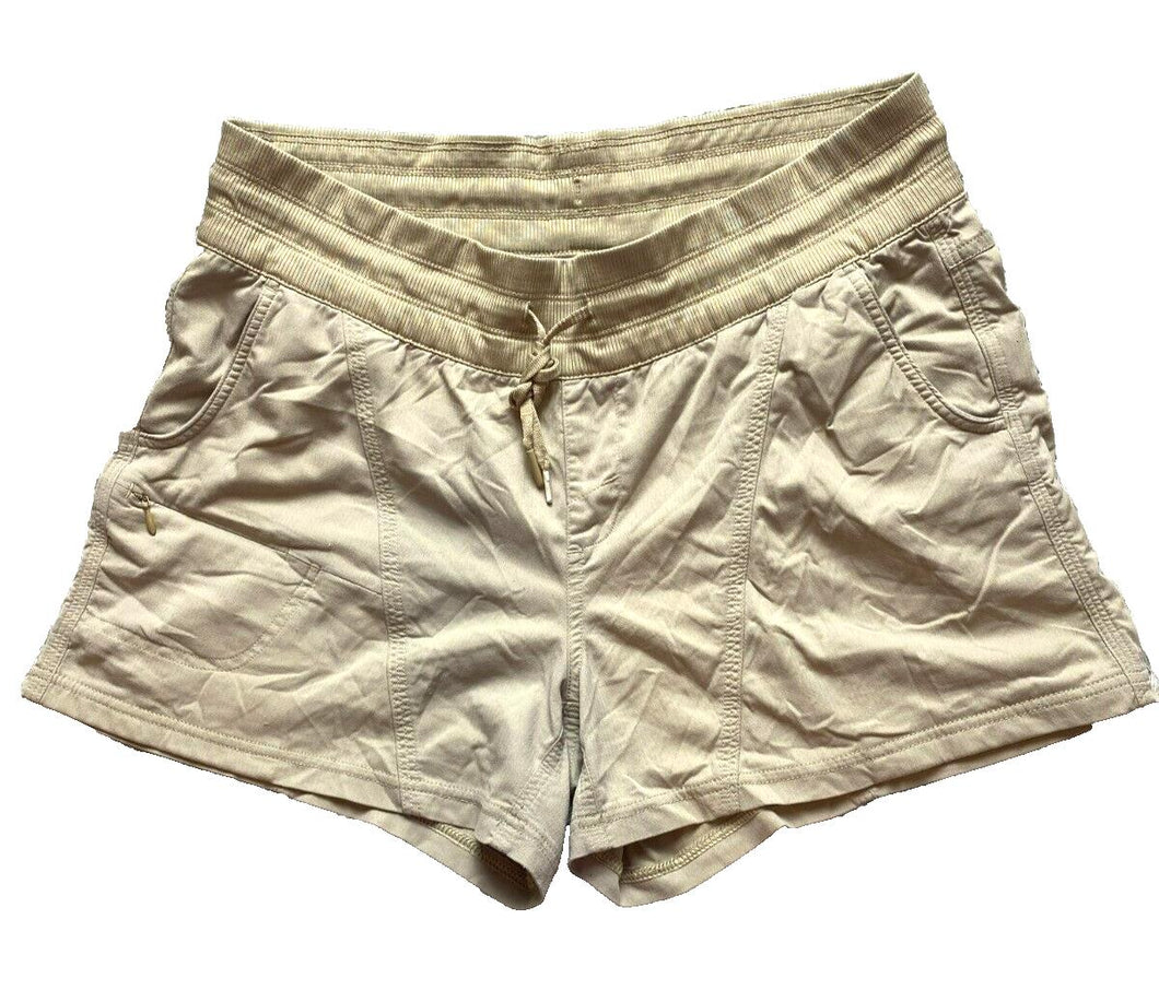 The North Face Shorts Womens Large (34x4.5) Khaki Drawstring Nylon Spandex