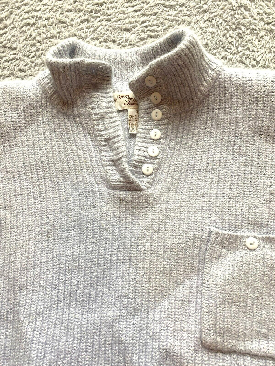 Norm Thompson Sweater Womens Large Silk Angora Lambswool Cowl Neck Outerwear