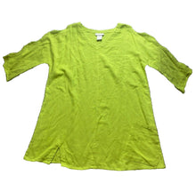 Load image into Gallery viewer, Soft Surroundings Shirt Womens Medium Green Boxy Gauzy Blouse Cut Out Ladies
