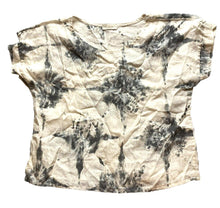 Load image into Gallery viewer, Bellambra Shirt Women Small Beige Gray Tie Dye Linen Oversized Boxy Blouse Italy
