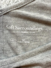 Load image into Gallery viewer, Soft Surroundings Shirt Womens Medium Gray 1/2 Zip Peasant Rayon Spandex Tunic
