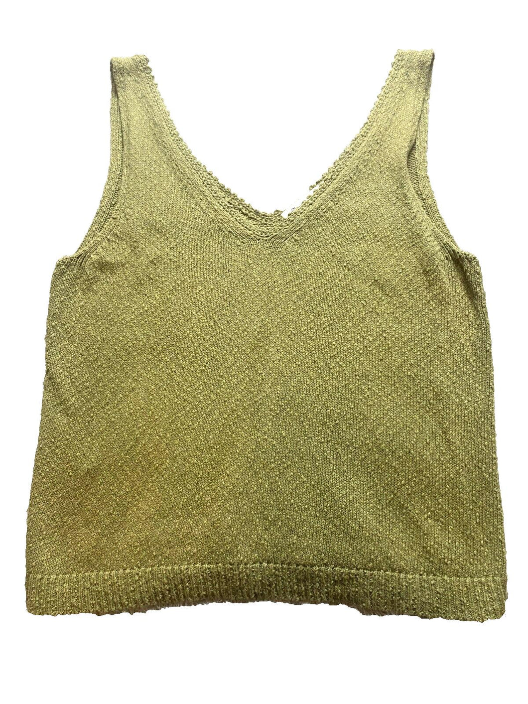 Tommy Bahama Shirt Womens Medium Green Knitted Tank Blouse V-Neck Casual Ladies