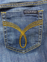 Load image into Gallery viewer, Calvin Klein Jeans 30/10 (34x20) Blue Denim Cropped Capri Cuffed Whiskered Lady
