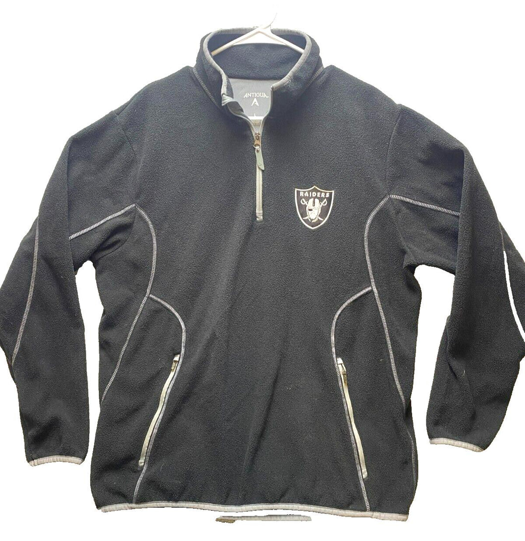 Oakland Raiders Sweater Adult Large Black Sherpa Fleece NFL Football Antigua Men