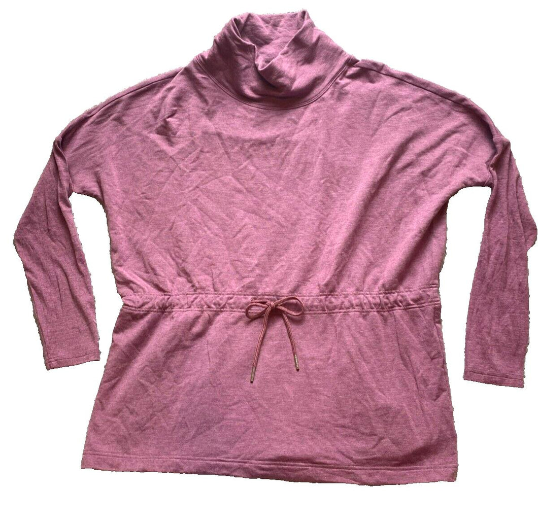 Athleta Sweatshirt Womens Medium Purple Cowl Cinch Neck Oversized Spandex Modal