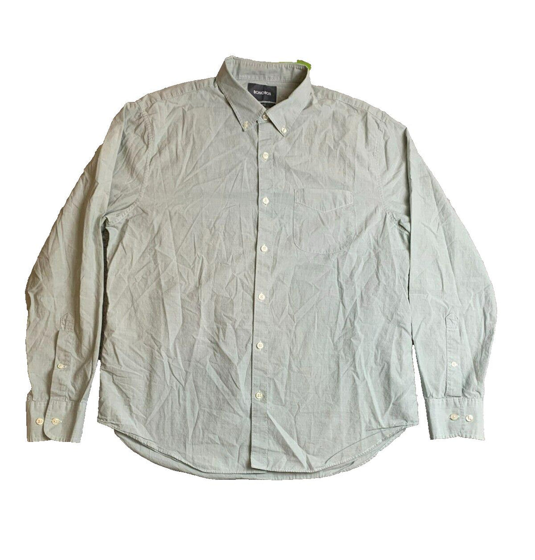 Bonobos Shirt Adult Large Mint Green Standard Fit Button Up Pocket Casual Mens