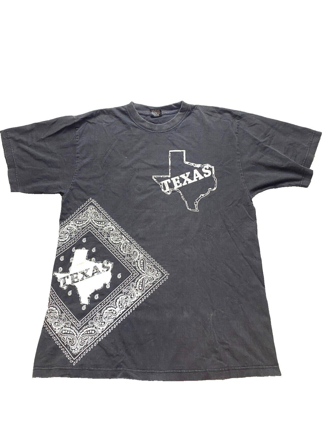 Texas Shirt Adult 2XL XXL Black State Flag Paisley Griffin Activewear Mens