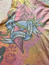 Load image into Gallery viewer, VTG Mickey Mouse Shirt Womens 2X Pink AOP Y2K Kidcore Disney Ed Hardy Style Lady
