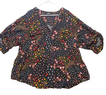 Load image into Gallery viewer, Torrid Shirt Womens 5 5X Black AOP Flower Rayon Spandex Boho Peasant Blouse Plus
