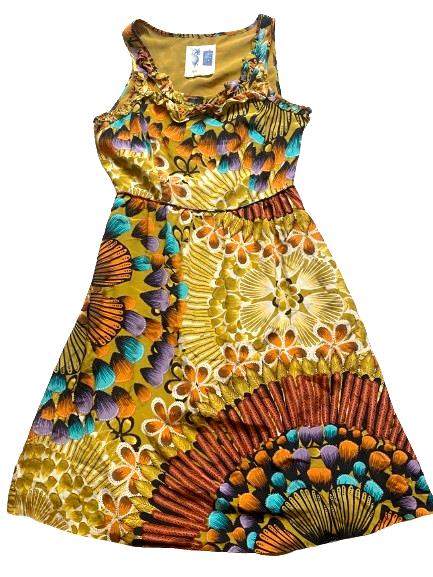 Anthropologie Edme & Estyllte Dress Womens 2 Extra Small Lappula Silk Floral AOP