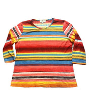 Load image into Gallery viewer, Norm Thompson Shirt Womens Medium Rainbow Striped Pullover Spandex
