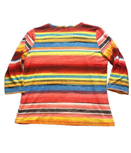 Load image into Gallery viewer, Norm Thompson Shirt Womens Medium Rainbow Striped Pullover Spandex
