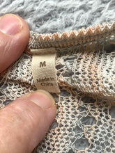 Load image into Gallery viewer, Soft Surroundings Sweater Womens Medium Peach Gray Open Knit Acrylic Nylon Lady
