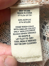 Load image into Gallery viewer, Soft Surroundings Sweater Womens Medium Peach Gray Open Knit Acrylic Nylon Lady
