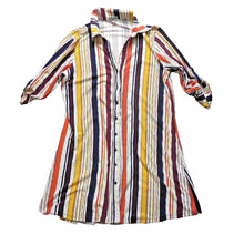 Load image into Gallery viewer, J for Justify Dress Womens Extra Large Button Front Striped Collared Shirt Lady
