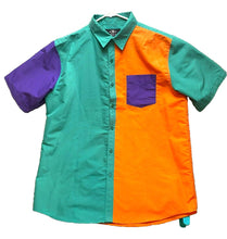 Load image into Gallery viewer, Brooklyn State Shirt Adult 2XL XXL Button Up Colorblock Chest Pocket Casual Mens
