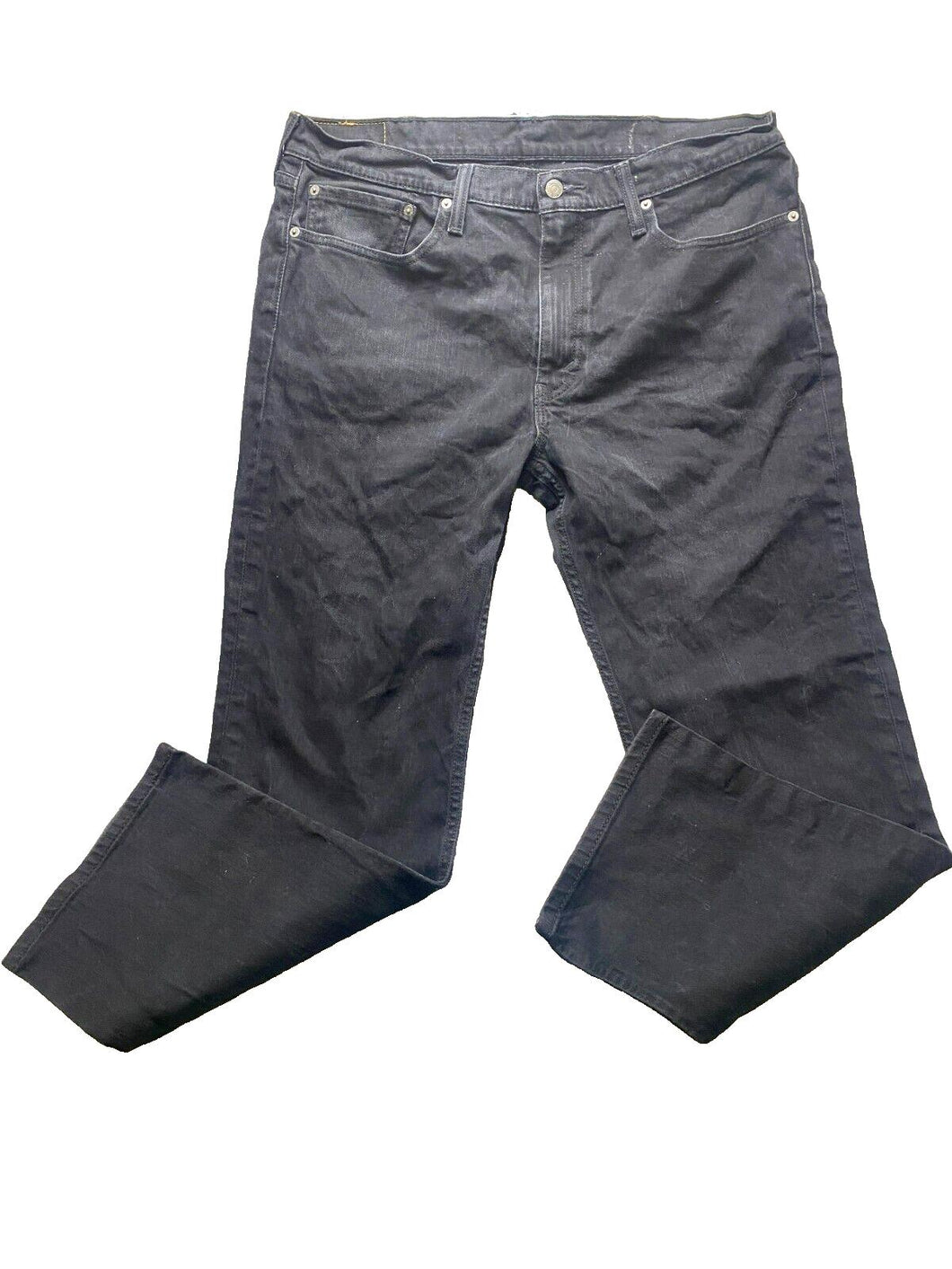 Levi's 514 Jeans Adult 38x30 Black Straight Leg Denim Stretch Zip Fly Mens