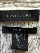 Load image into Gallery viewer, Tahari Sweater Women Large White Open Front Cardigan Linen Oversized Boho Hippie
