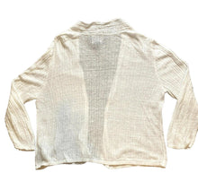 Load image into Gallery viewer, Tahari Sweater Women Large White Open Front Cardigan Linen Oversized Boho Hippie

