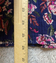 Load image into Gallery viewer, Torrid Shirt Womens 2 2X Navy AOP Floral Rayon Spandex Cold Shoulder Boho Plus
