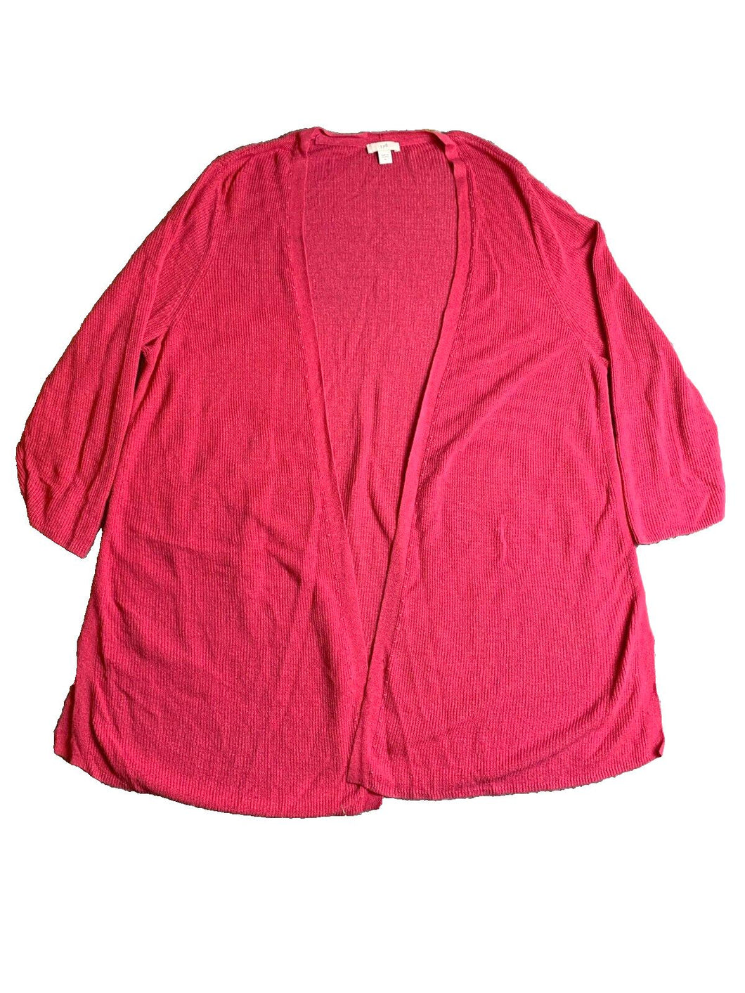 J Jill Sweater Women Extra Large Red Open Front Cardigan Tunic Flowy Lightweight
