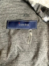 Load image into Gallery viewer, Lumiere Sweater Womens Large Black Asymmetrical Waterfall Sequins Boho Cardigan
