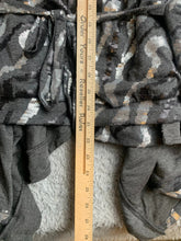 Load image into Gallery viewer, Lumiere Sweater Womens Large Black Asymmetrical Waterfall Sequins Boho Cardigan
