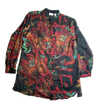 Load image into Gallery viewer, Additions by Chico Shirt Womens 2 Colorful AOP Flower Artsy Boho Oversized Indie
