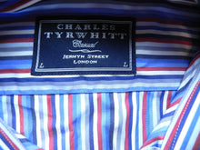 Load image into Gallery viewer, Charles Tyrwhitt Shirt Adult Large Button Up Long Sleeve Rainbow Striped Mens
