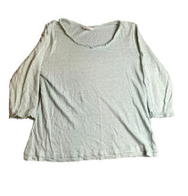 Load image into Gallery viewer, J Jill Shirt Womens Medium Green Love Linen Swiss Dot Detail Flowy Boho Blouse
