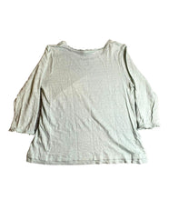 Load image into Gallery viewer, J Jill Shirt Womens Medium Green Love Linen Swiss Dot Detail Flowy Boho Blouse
