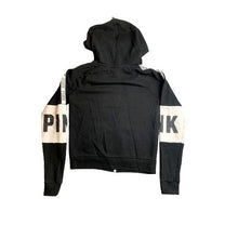 Load image into Gallery viewer, Victoria Secret Pink Sweatshirt Womens Small Black Hoodie Sweater Full Zip Lady
