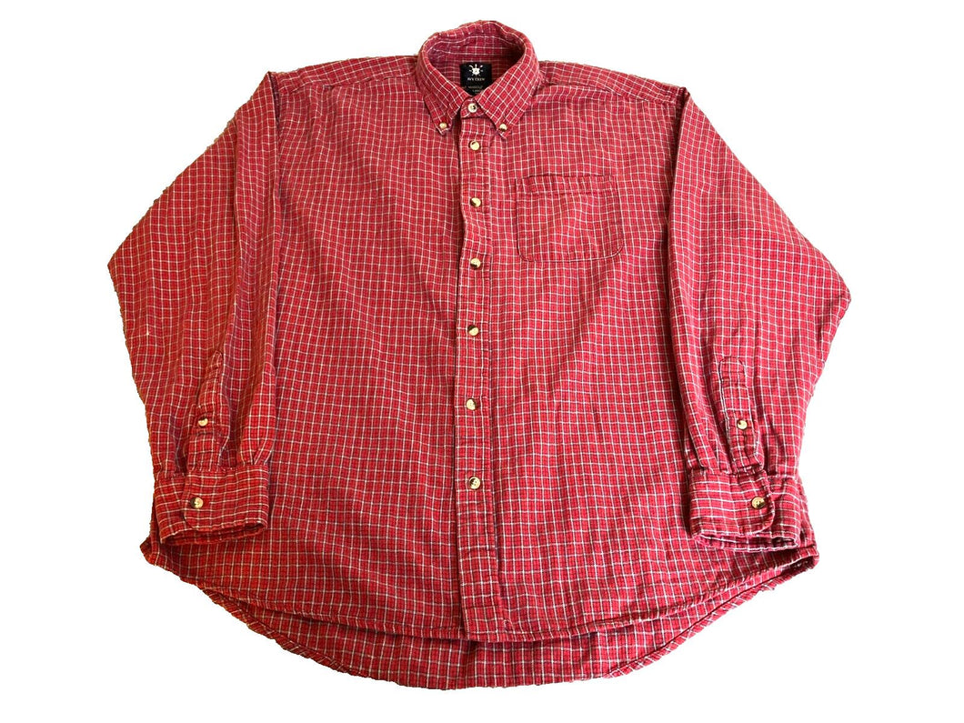 Ivy Crew Shirt Adult 2XL XXL Button Up Long Sleeve Casual Camp Plaid Mens