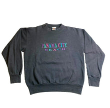 Load image into Gallery viewer, VTG Panama City Beach Sweatshirt Adult Large Black Sweater Signal Sports Mens

