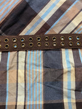Load image into Gallery viewer, Akdmks Shirt Adult 3XL XXXL Blue Tan Plaid Button Up Suede &amp; Grommet Detail Mens
