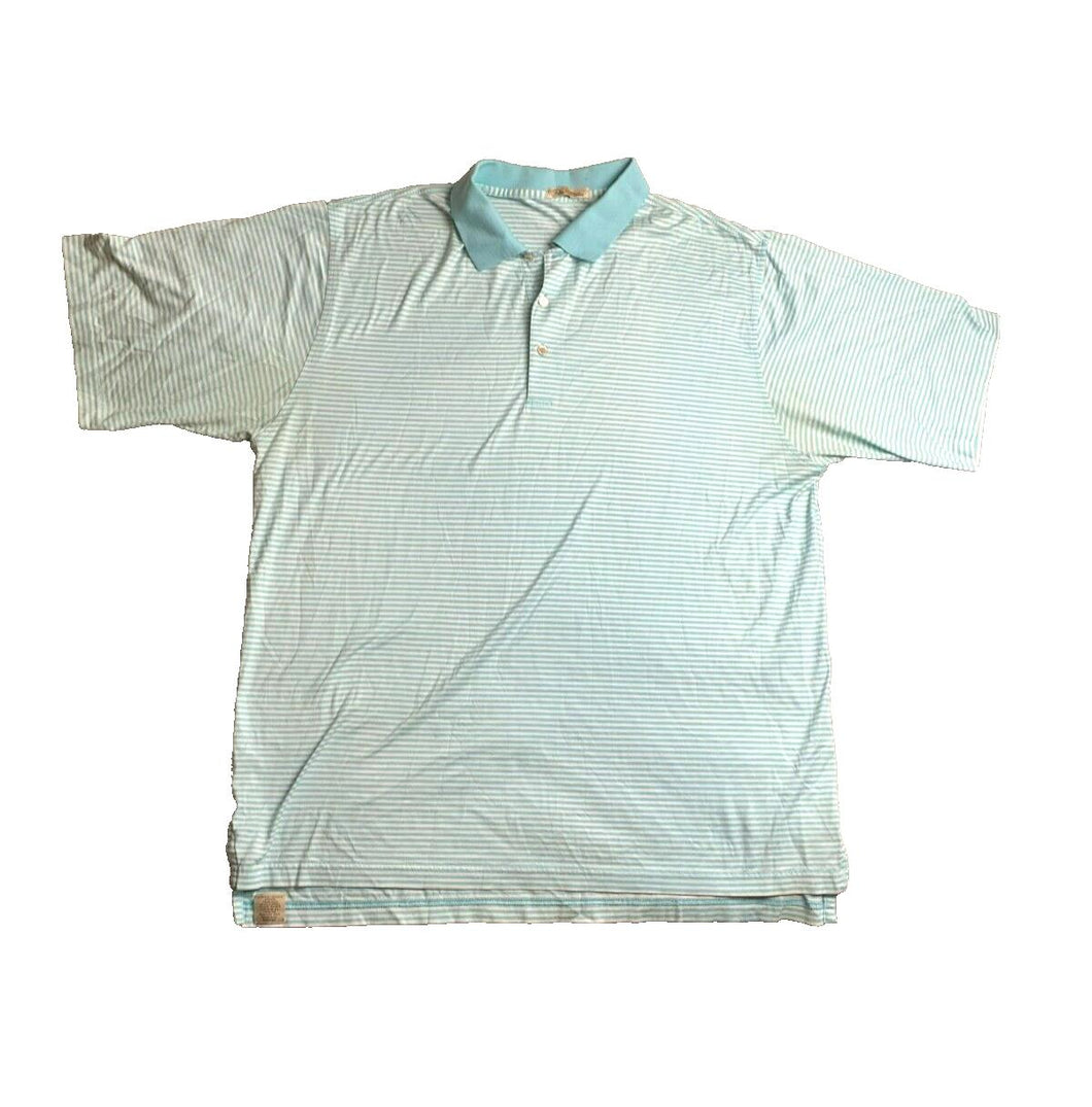 Peter Millar Shirt Adult 2XL Light Blue Preppy Crown Performance Golf Polo Mens